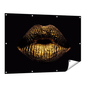Tuinposter vooraanzicht Gouden Lippen