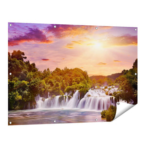 Tuinposter vooraanzicht Watervallen In Het Bos