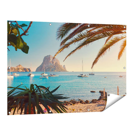 Tuinposter vooraanzicht Ibiza Cala d'Hort Strand 