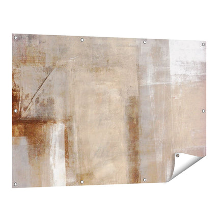 Tuinposter vooraanzicht Abstracte Kunst Bruin met Beige