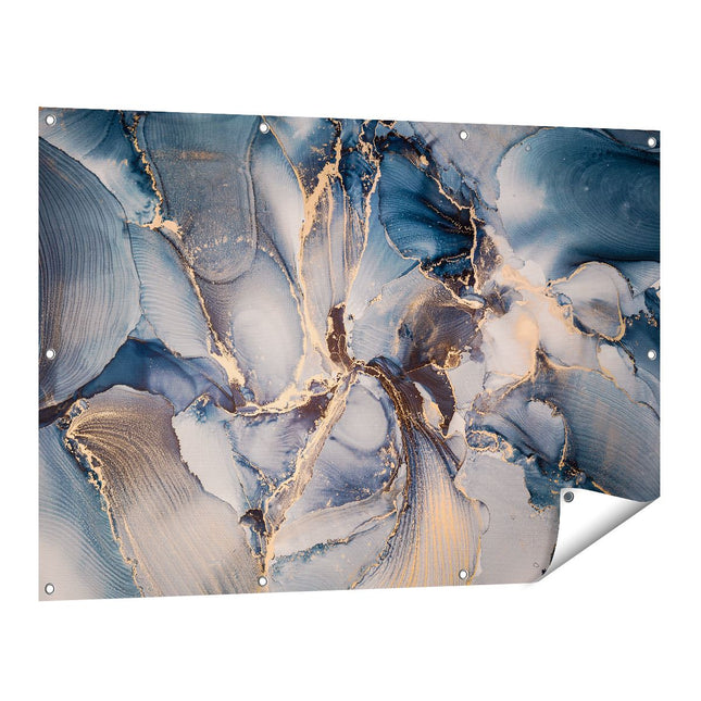 Tuinposter vooraanzicht Abstracte Luxe Kunst - Zwart met Goud
