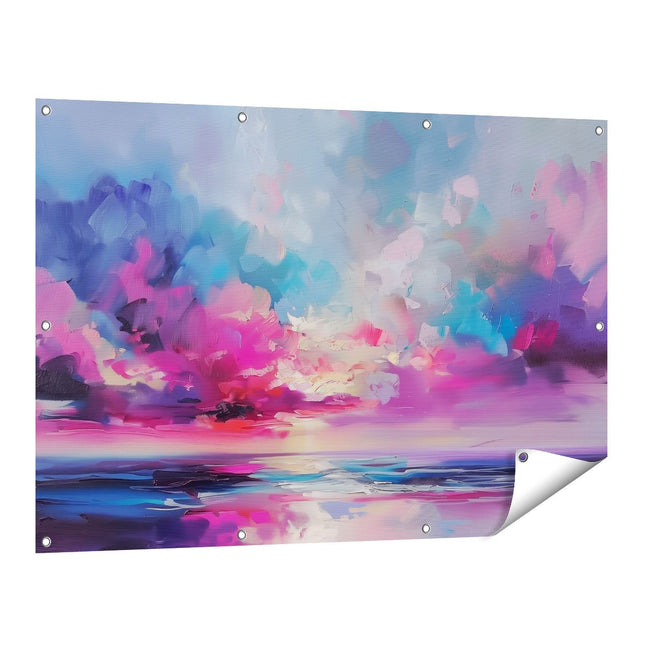Tuinposter vooraanzicht Abstract Kunstwerk van een Zonsondergang