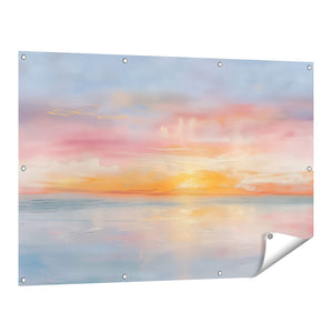 Tuinposter vooraanzicht Aquarelkunstwerk van een Zonsondergang