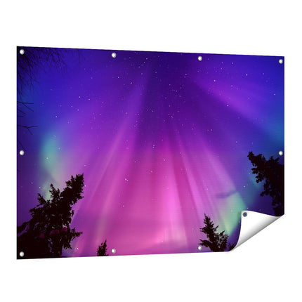 Tuinposter vooraanzicht De Aurora Borealis Verlicht de Hemel
