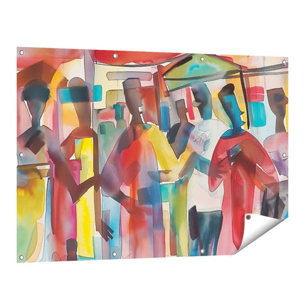 Tuinposter vooraanzicht Kunstwerk van een Groep Mensen