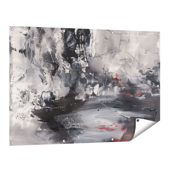 Tuinposter vooraanzicht Abstract Kunstwerk in Zwart en Wit
