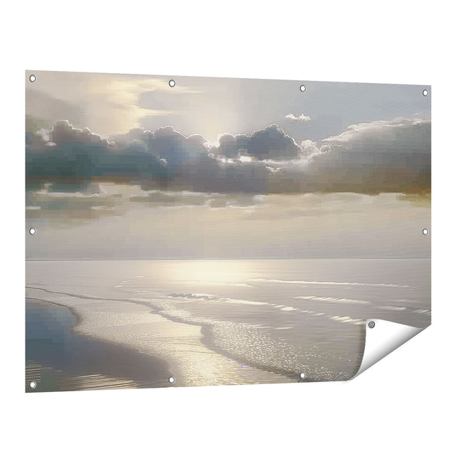 Tuinposter vooraanzicht De Zon schijnt over de Oceaan