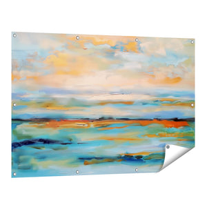 Tuinposter vooraanzicht Abstract Kunstwerk van een Blauwe Lucht en Wolken
