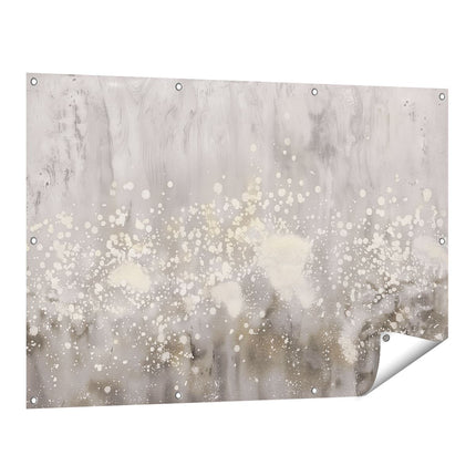Tuinposter vooraanzicht Abstract Kunstwerk met Witte en Grijze Spatten