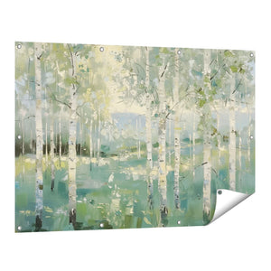 Tuinposter vooraanzicht Kunstwerk van een Berkenbos