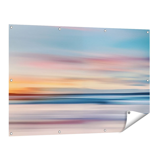 Tuinposter vooraanzicht Wazig Beeld van de Oceaan bij Zonsondergang