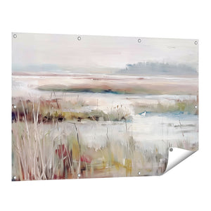 Tuinposter vooraanzicht Kunstwerk van Riet en Water