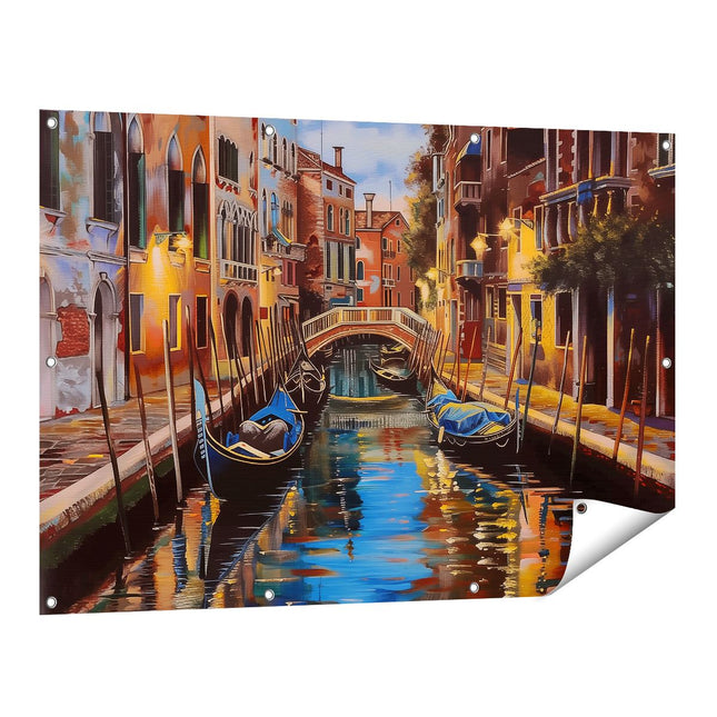 Tuinposter vooraanzicht Kunstwerk van een Kanaal in Venetië