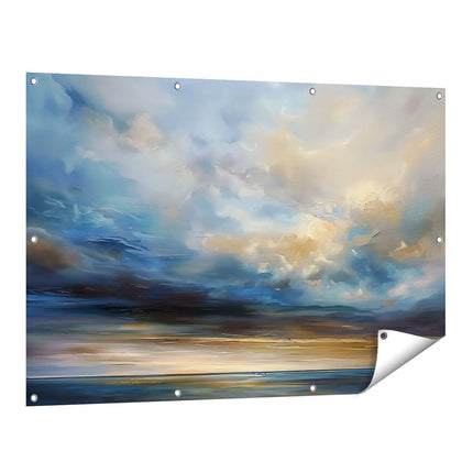 Tuinposter vooraanzicht Kunstwerk van een Bewolkte Hemel boven de Oceaan