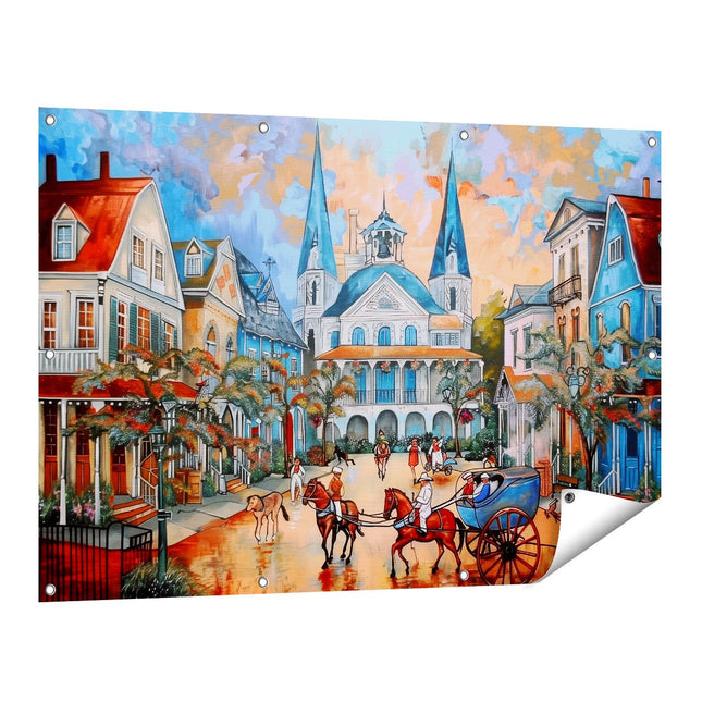 Tuinposter vooraanzicht Kunstwerk van een Paardenkoets in Charleston, Zuid-Carolina