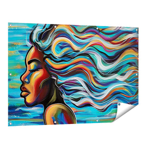 Tuinposter vooraanzicht Abstract Kunstwerk van het haar van een Vrouw