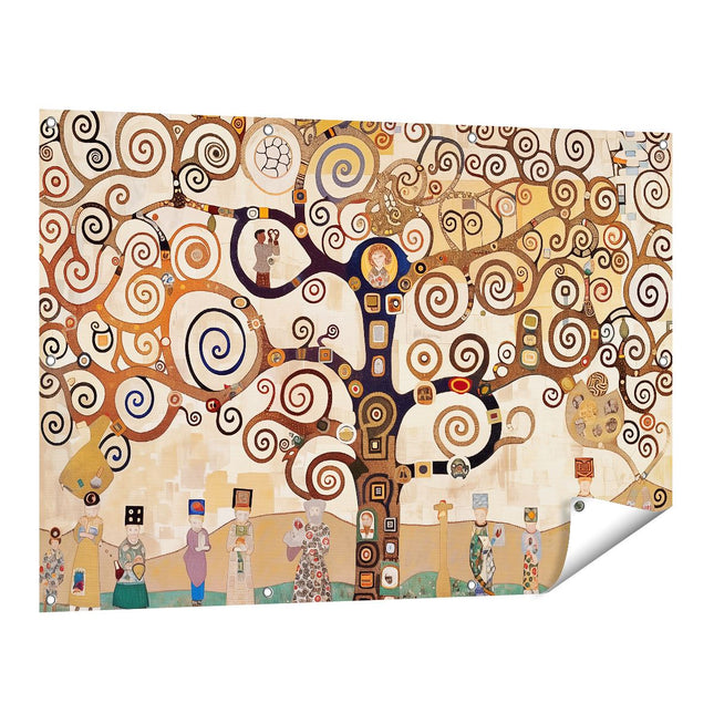 Tuinposter vooraanzicht De Levensboom van Gustav Klimt