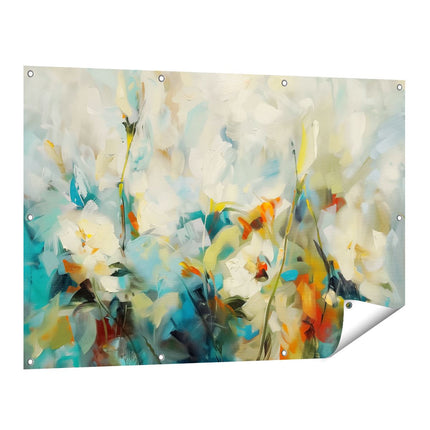 Tuinposter vooraanzicht Abstract Kunstwerk van Bloemen