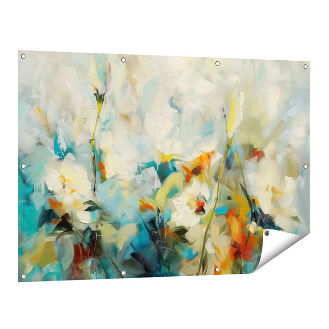Tuinposter vooraanzicht Abstract Kunstwerk van Bloemen