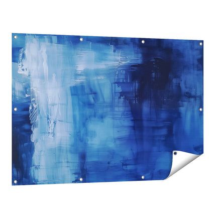 Tuinposter vooraanzicht Abstract Kunstwerk van Blauw en Zwart