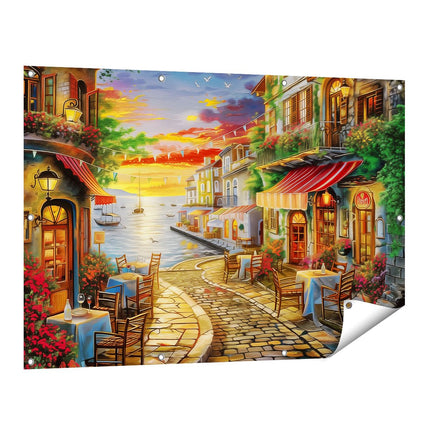 Tuinposter vooraanzicht Kunstwerk van een Straatbeeld