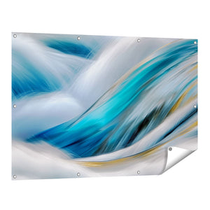Tuinposter vooraanzicht Het Water is Blauw en Goud