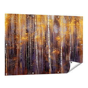 Tuinposter vooraanzicht Kunstwerk van Berkenbomen in een Bos