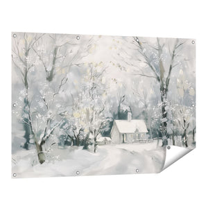 Tuinposter vooraanzicht Kunstwerk van een Winters Tafereel