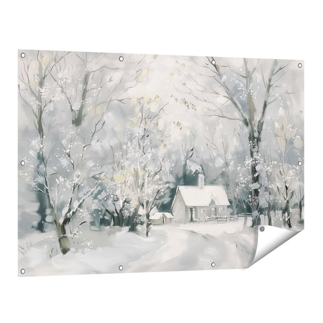 Tuinposter vooraanzicht Kunstwerk van een Winters Tafereel