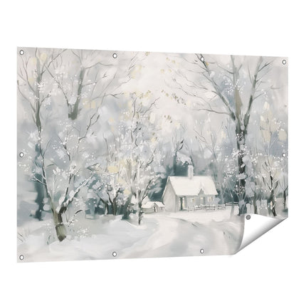 Tuinposter vooraanzicht Kunstwerk van een Winters Tafereel