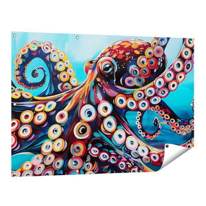 Tuinposter vooraanzicht Kleurrijke Octopus