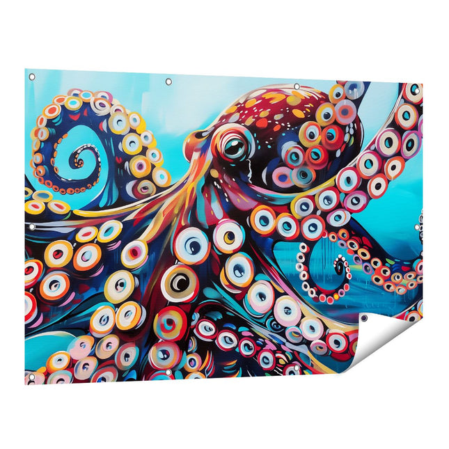 Tuinposter vooraanzicht Kleurrijke Octopus