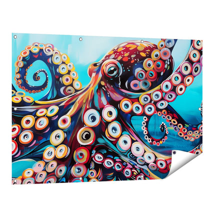 Tuinposter vooraanzicht Kleurrijke Octopus