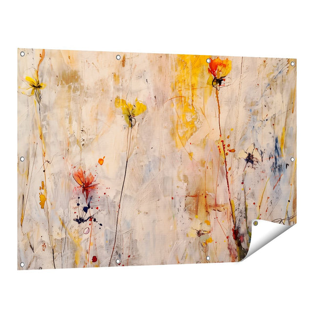 Tuinposter vooraanzicht Abstract Kunstwerk van Bloemen