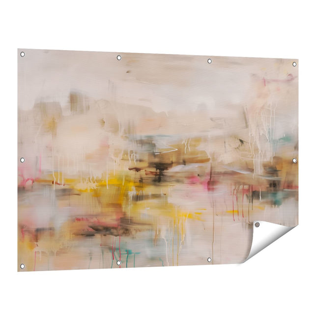 Tuinposter vooraanzicht Abstract Kunstwerk met veel Kleuren