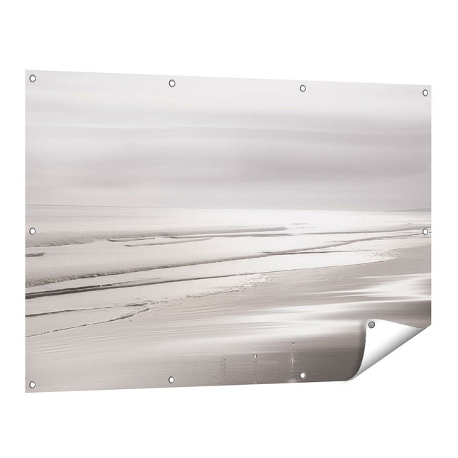Tuinposter vooraanzicht Zwart Wit Beeld van een Strand