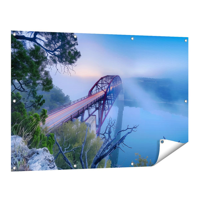 Tuinposter vooraanzicht Brug over een Rivier in Texas