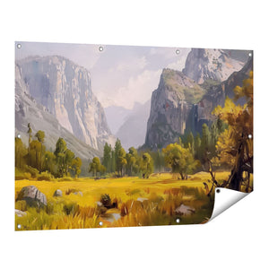 Tuinposter vooraanzicht Kunstwerk van Yosemitevallei