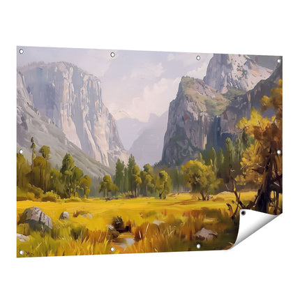 Tuinposter vooraanzicht Kunstwerk van Yosemitevallei