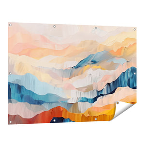 Tuinposter vooraanzicht Abstract Kunstwerk van Bergen