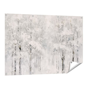 Tuinposter vooraanzicht Kunstwerk van Bomen Bedekt met Sneeuw
