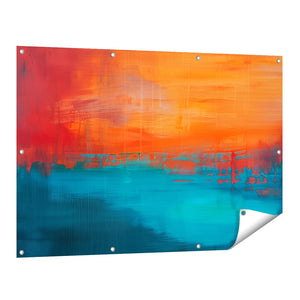 Tuinposter vooraanzicht Abstract Kunstwerk van een Zonsondergang