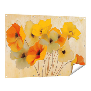 Tuinposter vooraanzicht Bosje Oranje Bloemen in een Vaas