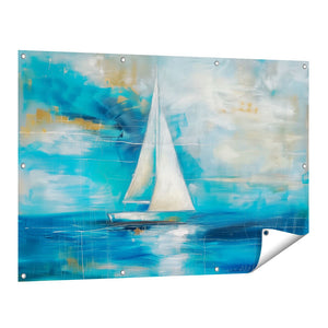 Tuinposter vooraanzicht Kunstwerk van een Zeilboot in de Oceaan