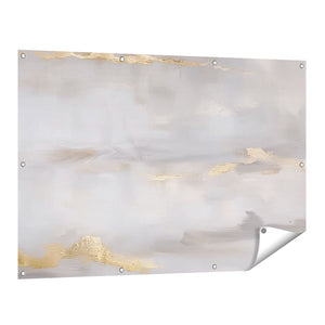 Tuinposter vooraanzicht Abstract Kunstwerk met Goud en Zilver