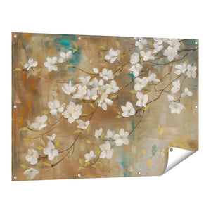 Tuinposter vooraanzicht Witte Bloemen op een Tak