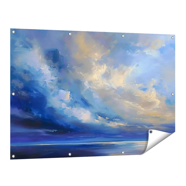 Tuinposter vooraanzicht Kunstwerk van Wolken boven de Oceaan