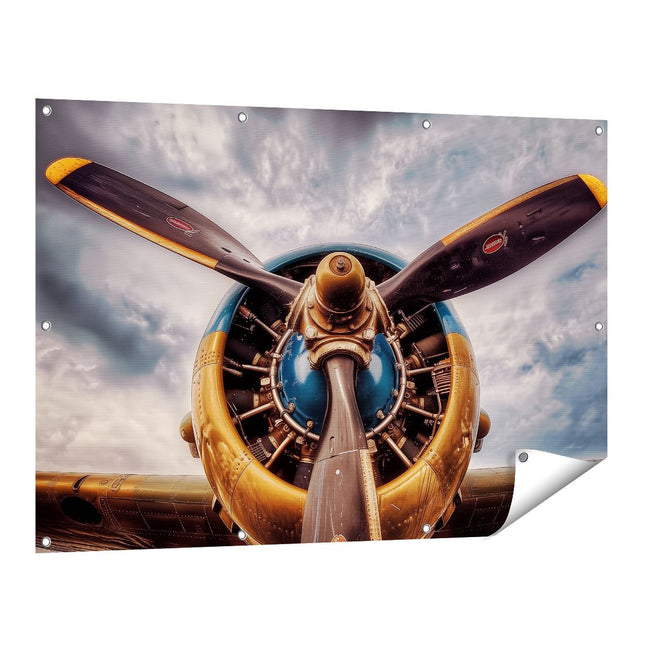 Tuinposter vooraanzicht Propeller in een Vliegtuig