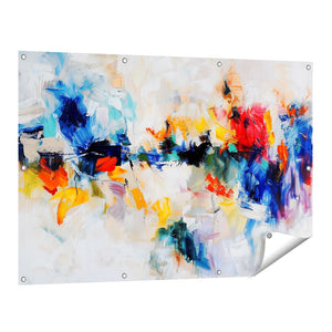 Tuinposter vooraanzicht Abstract Kunstwerk met Heldere Kleuren