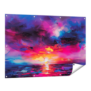 Tuinposter vooraanzicht Abstract Kunstwerk van een Zonsondergang